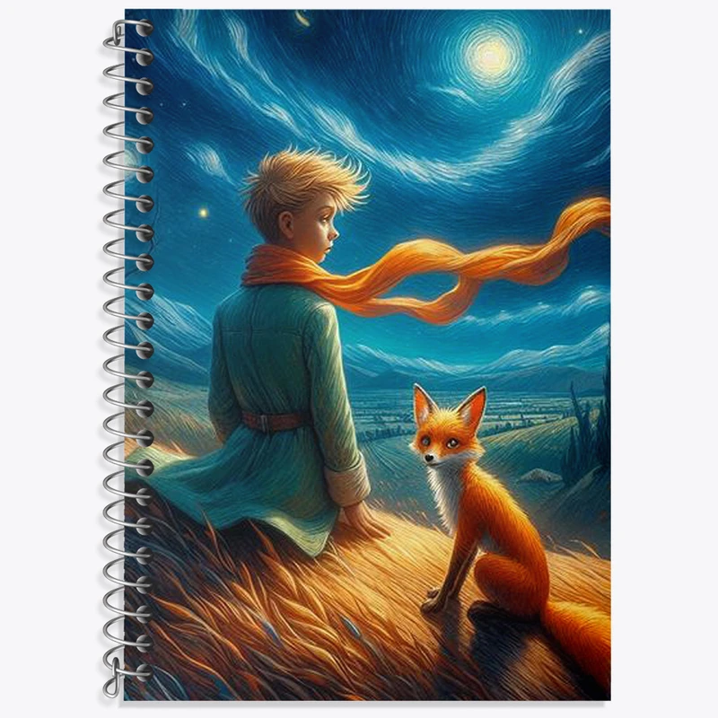 دفتر زبان 50 برگ خندالو مدل دو خط طرح شازده کوچولو کد N1791