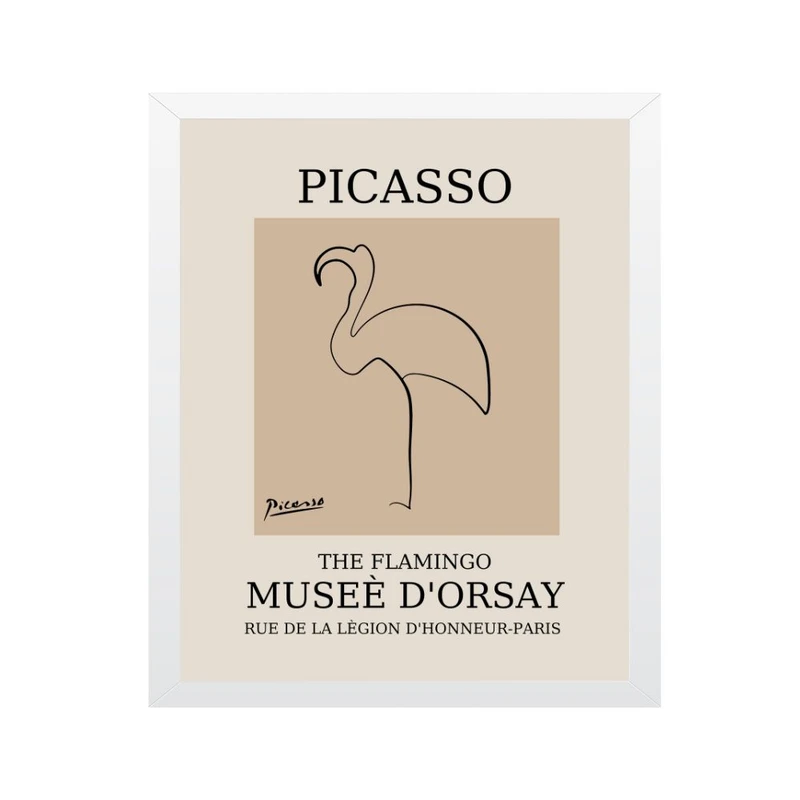 تابلو مدل پیکاسو- چاپ رترو فلامینگو