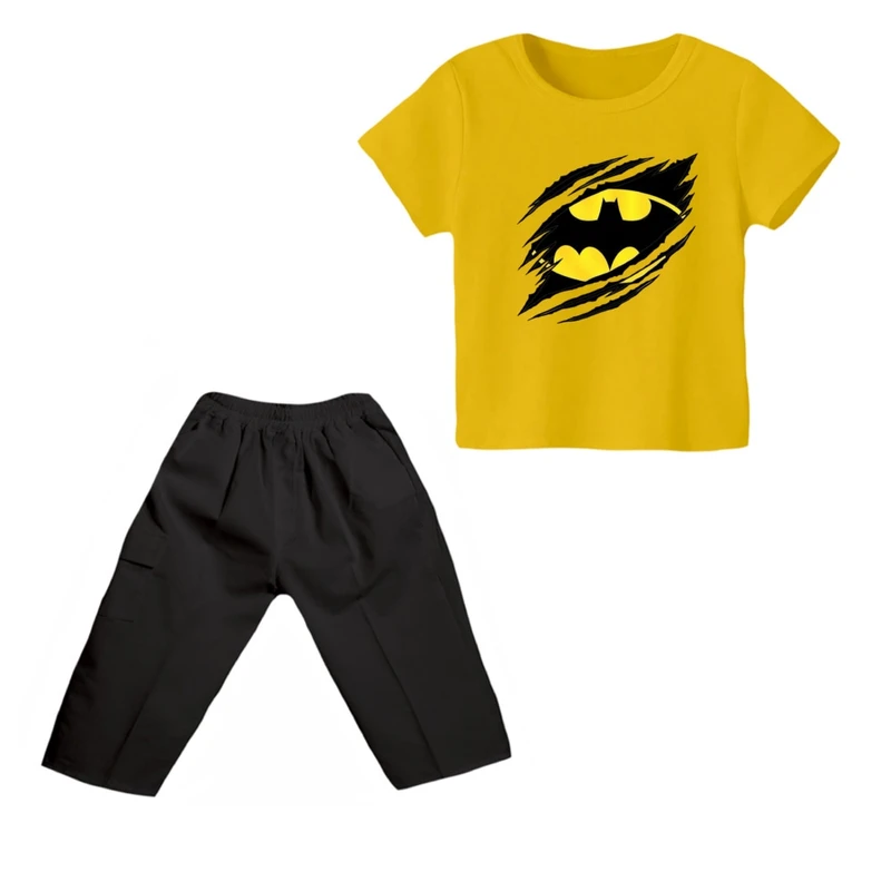 ست تی شرت و شلوارک پسرانه مدل بتمن کد ۶