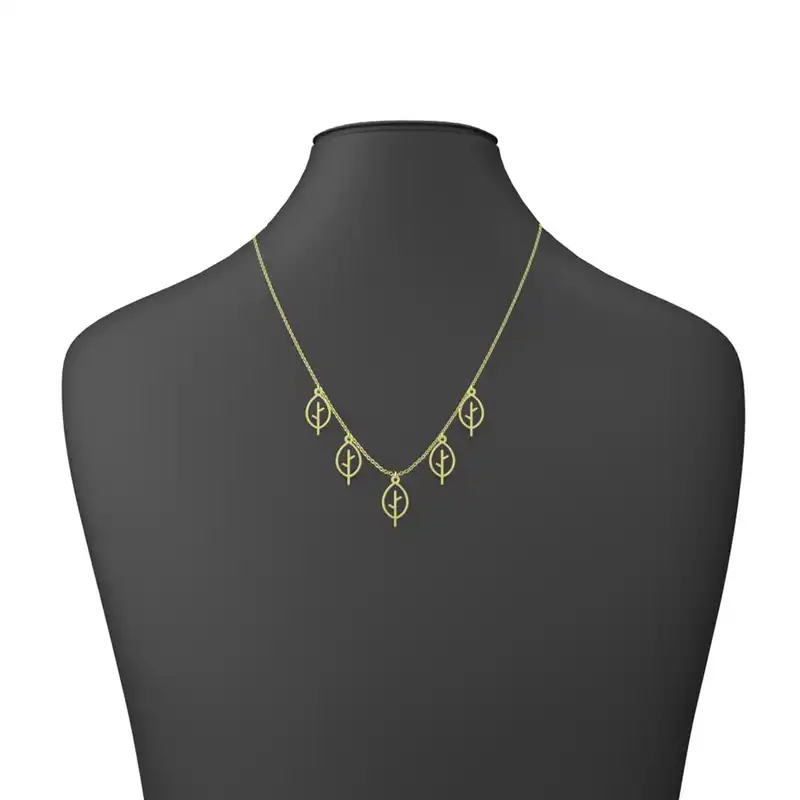 گردنبند طلا 18 عیار زنانه مدوپد مدل برگ کد RNA15898