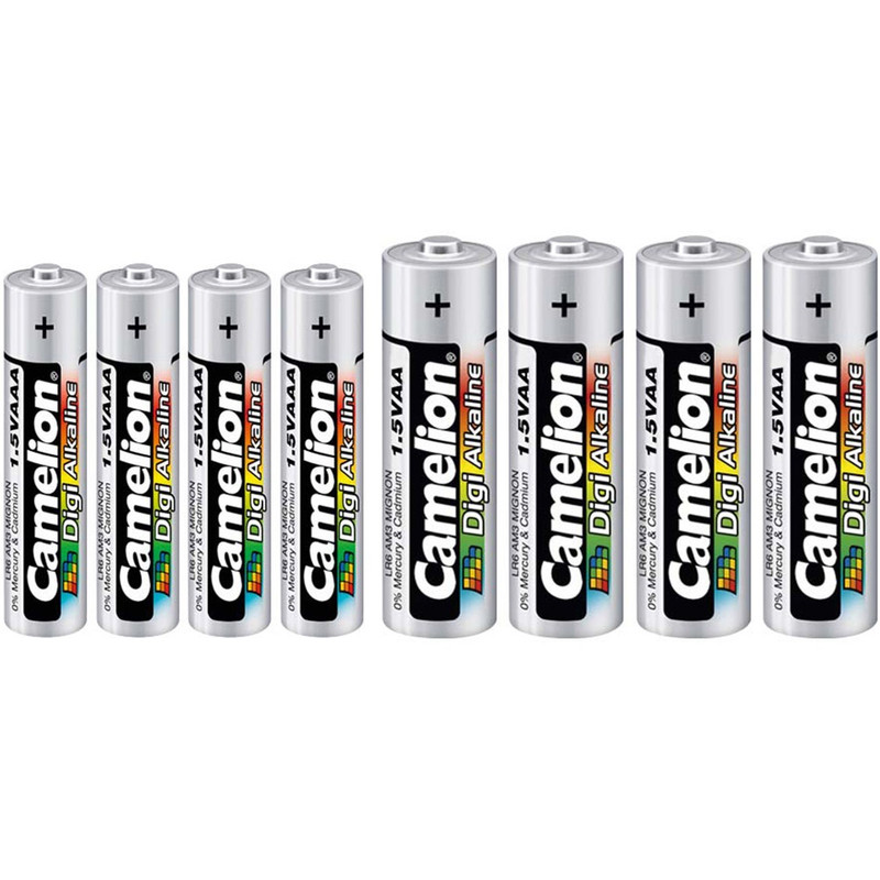 باتری قلمی و نیم قلمی کملیون مدل Digi Alkaline بسته 8 عددی