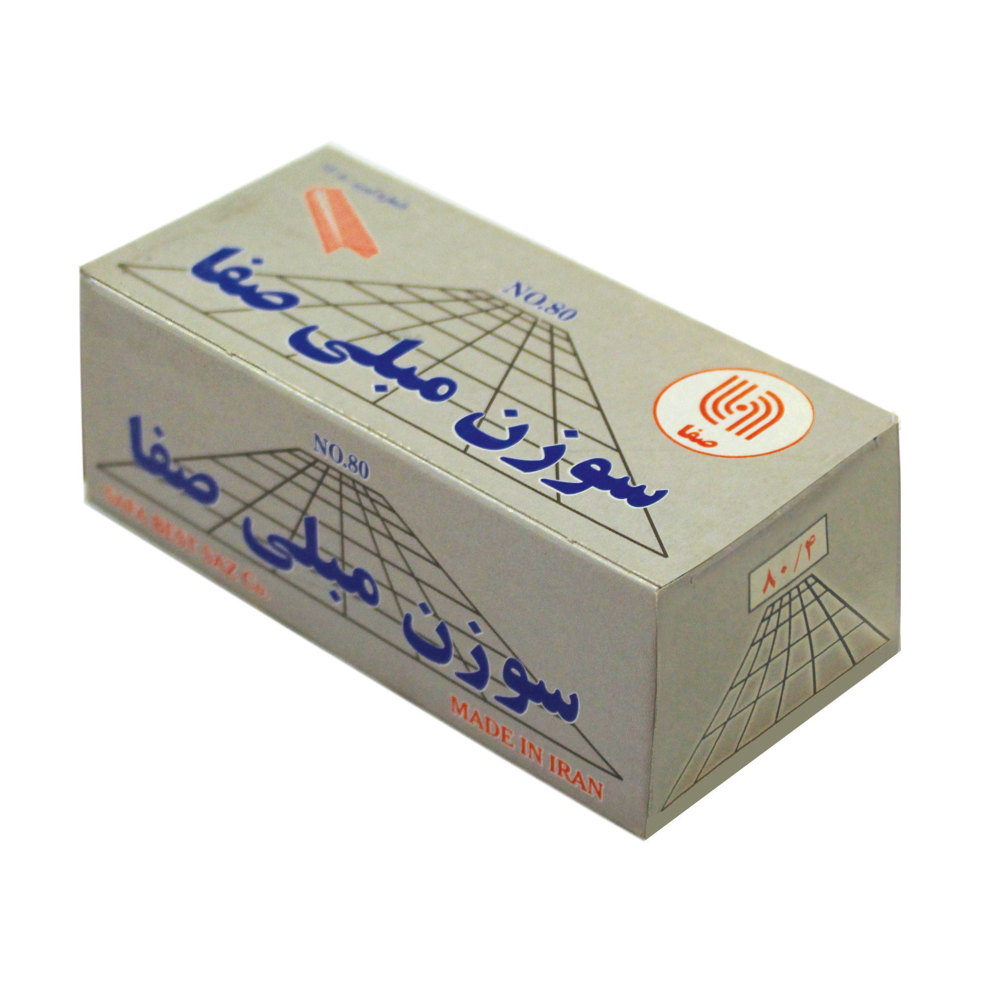 سوزن منگنه مبلی صفا کد 40 سایز 80/4 بسته 9000 عددی