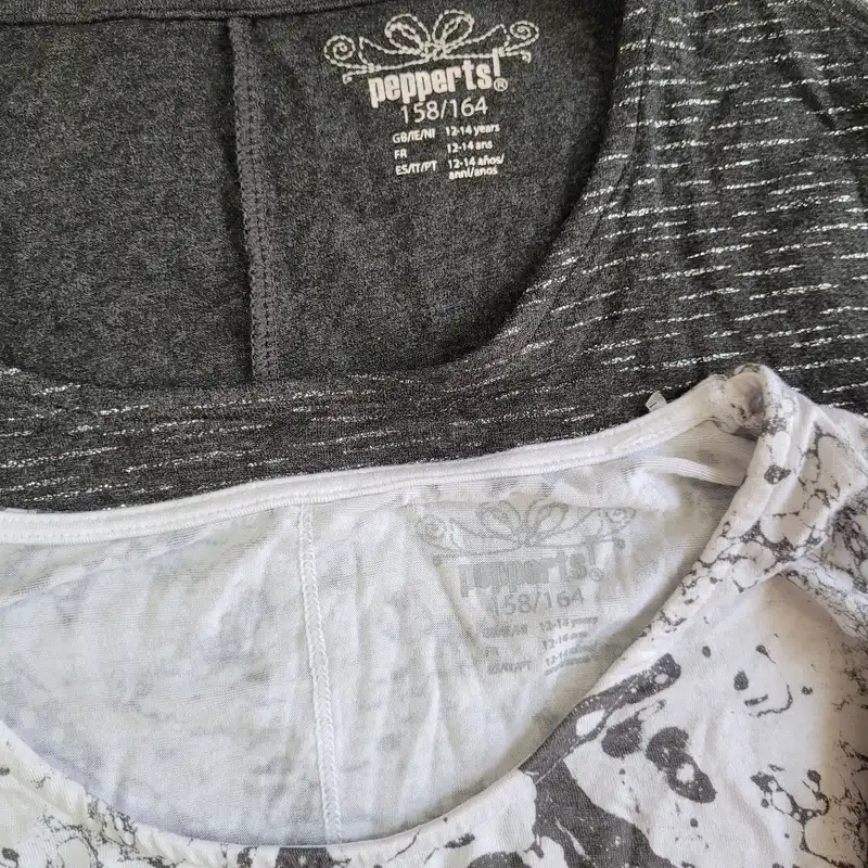 تی شرت آستین بلند دخترانه پیپرتس مدل s-4536 مجموعه دو عددی