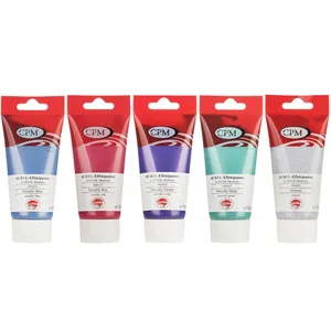 رنگ اکریلیک 5 رنگ سی پی ام مدل Metallic