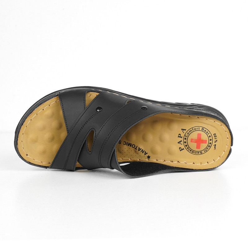 دمپایی زنانه پاپا مدل آدرینا رنگ مشکی