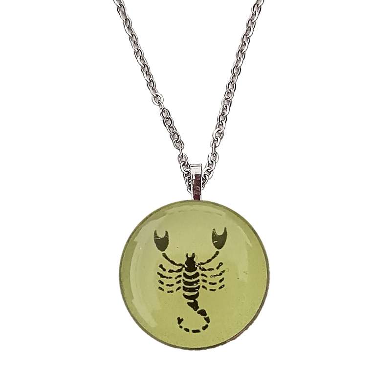 گردنبند زنانه مدل آبان ماه عقرب شبتاب استیل گردنبند زنانه مدل آبان ماه عقرب شبتاب استیل