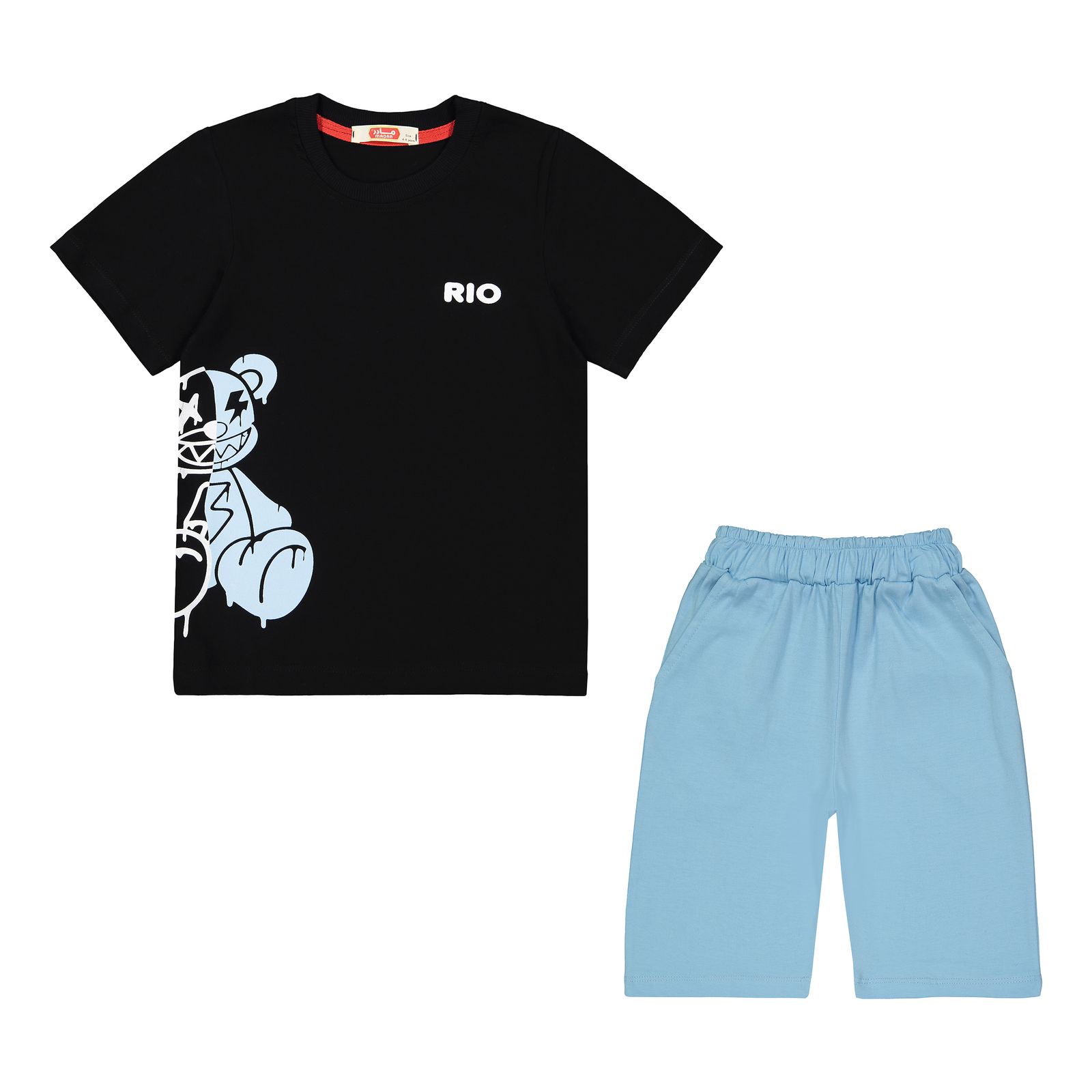 ست تی شرت و شلوارک پسرانه مادر مدل Rio-02 - - 2