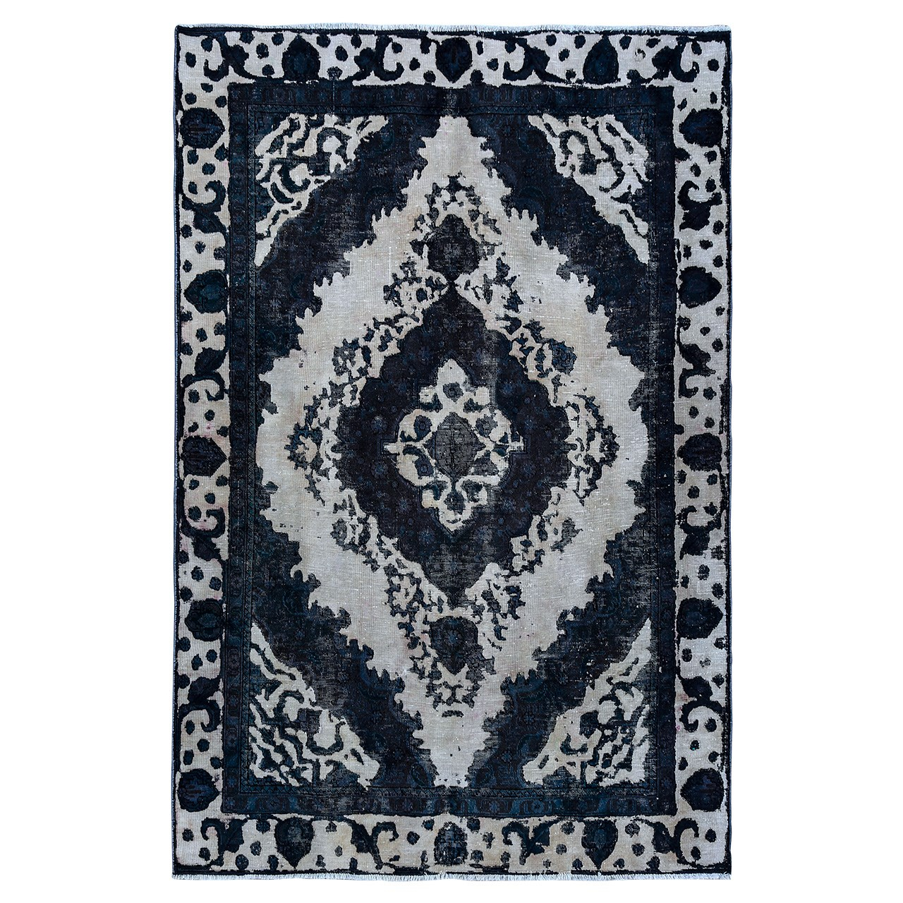 کلاژ فرش  پنج متری سبحه طرح وینتیج کد FDC-4477