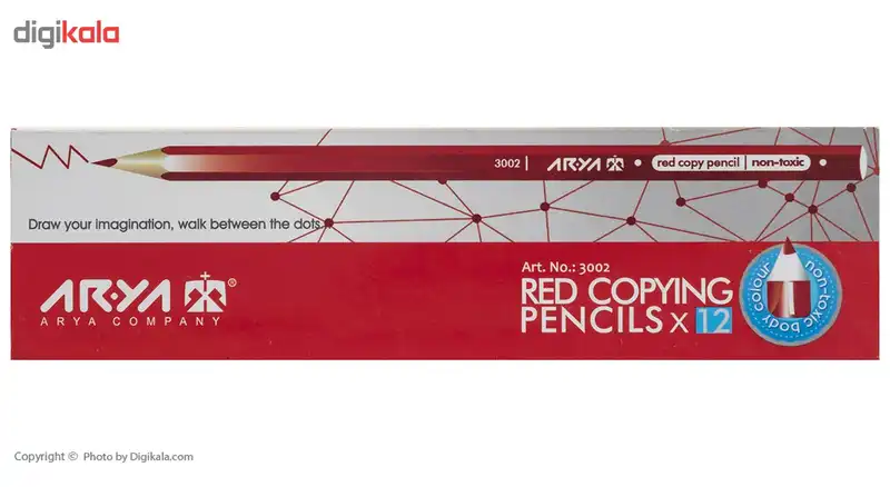 مداد قرمز آریا کد 3002 بسته 12 عددی