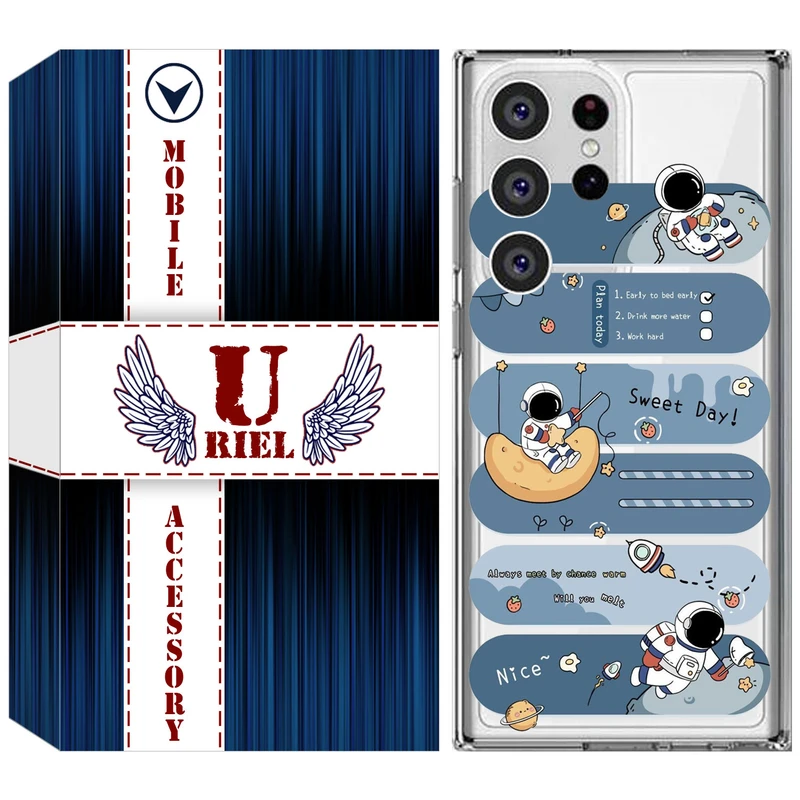 کاور یوریل مدل Clear کد 18 طرح فضانورد مناسب برای گوشی موبایل سامسونگ Galaxy S23 Ultra