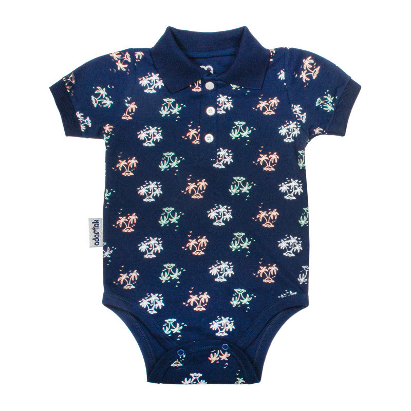 بادی نوزادی پسرانه آدمک نخل کد 170017 رنگ سرمه ای