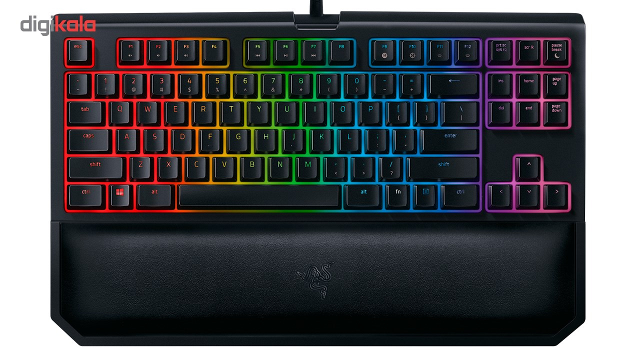 کیبورد مکانیکی مخصوص بازی ریزر مدل BlackWidow Tournament Edition Chroma V2 with Green Switch