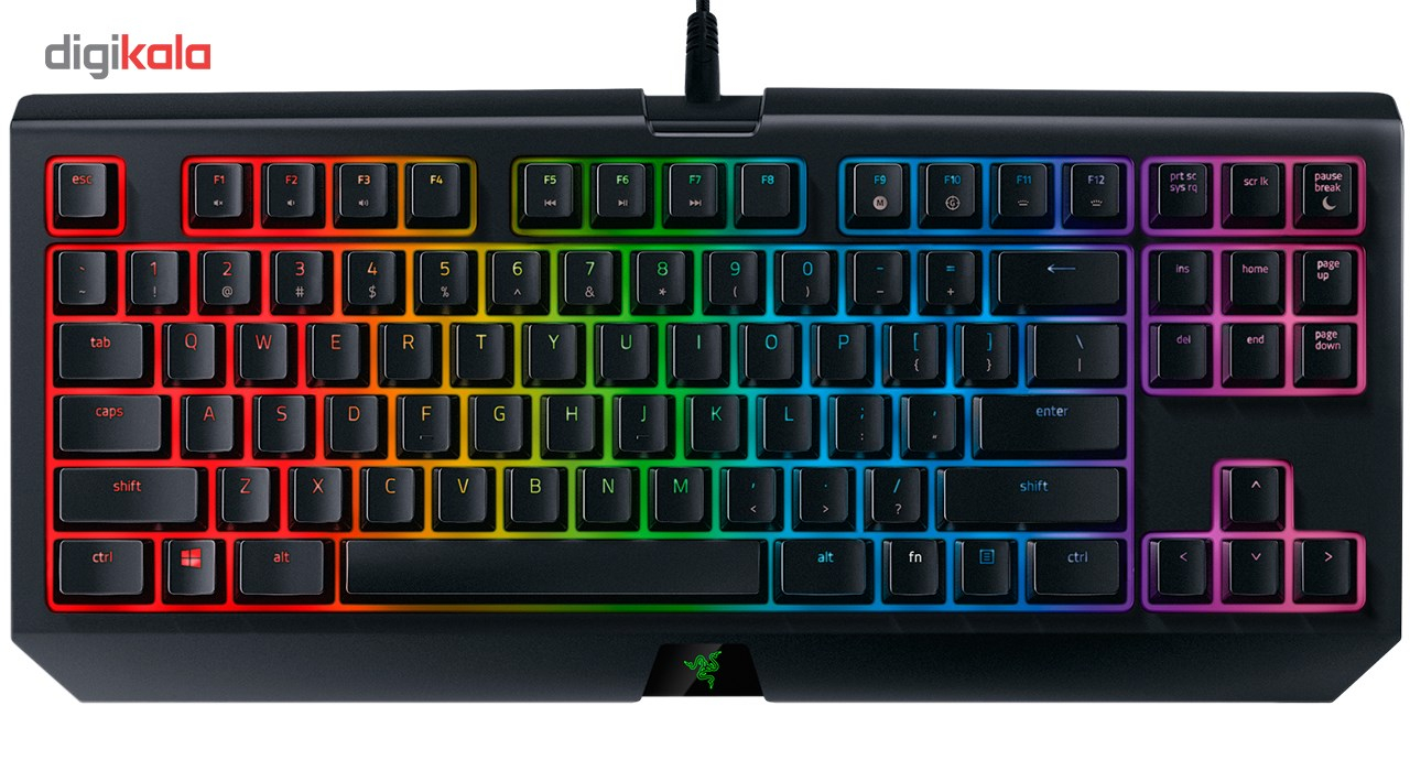 کیبورد مکانیکی مخصوص بازی ریزر مدل BlackWidow Tournament Edition Chroma V2 with Green Switch