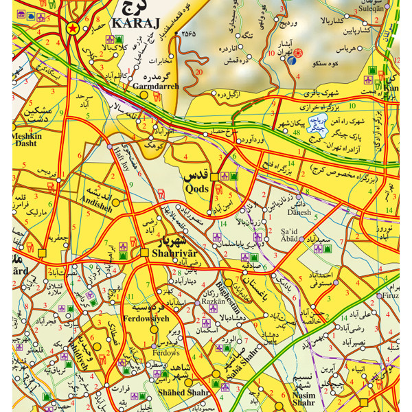 نقشه گیتاشناسی مدل سیاحتی و گردشگری استان تهران کد 542