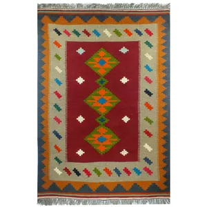 گلیم دستبافت زرع و نیم آریا راگز مدل glm 1154