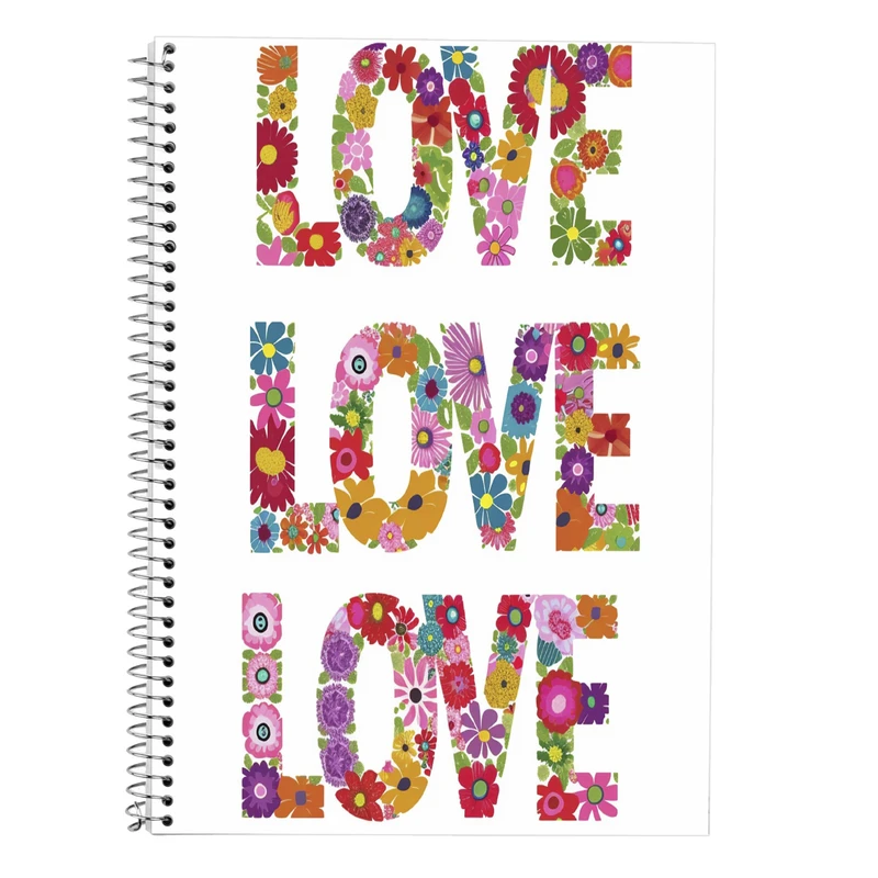 دفتر زبان 50 برگ مدوپد مدل دو خط طرح عاشقانه love کد DF14170