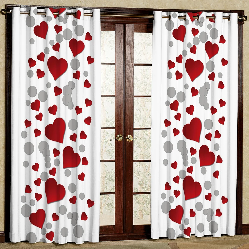 پرده مدل قلب مخمل پانچی کد 1126 سایز 200x140 سانتی متر