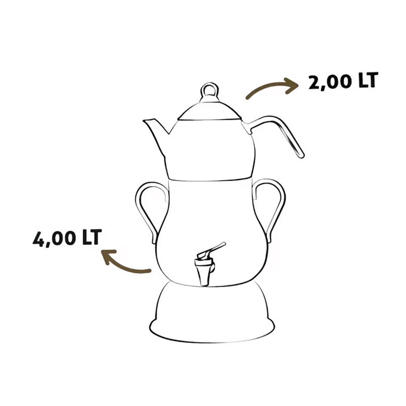 سماور برقی لینس مدل sahmeran Gold گنجایش 4 لیتر