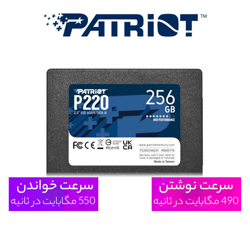 اس اس دی اینترنال SATA III پتریوت مدل P220 ظرفیت 256 گیگابایت