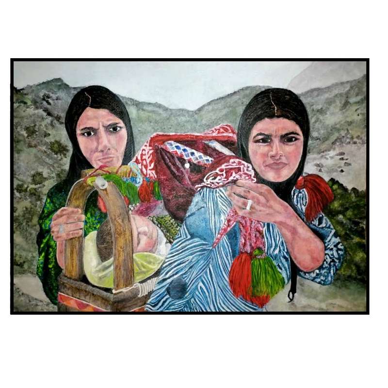 تابلو نقاشی مدل زنان ایران کد 010