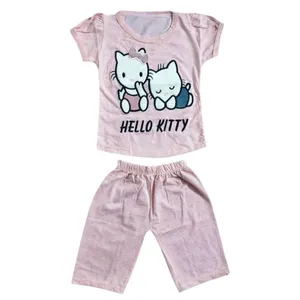 ست تی شرت و شلوارک نوزادی مدل Kitty 77