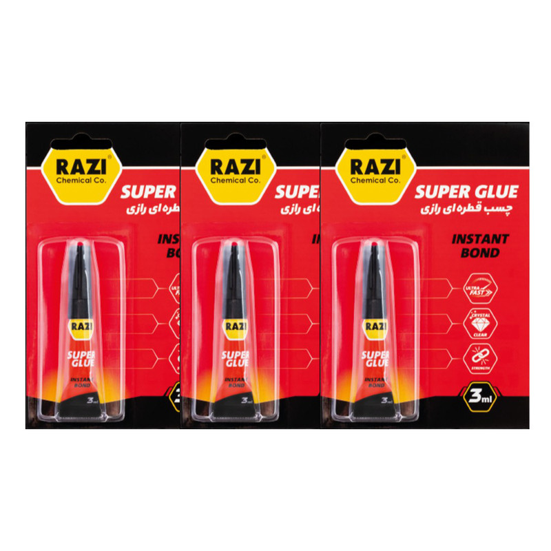 چسب قطره ای رازی  مدل 103  حجم 3 میلی لیتر  بسته 3 عددی