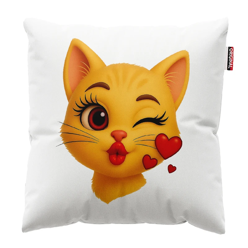   کوسن پاد آفرین طرح گربه کیوت کد 4852 سایز 30*30 سانتی متر