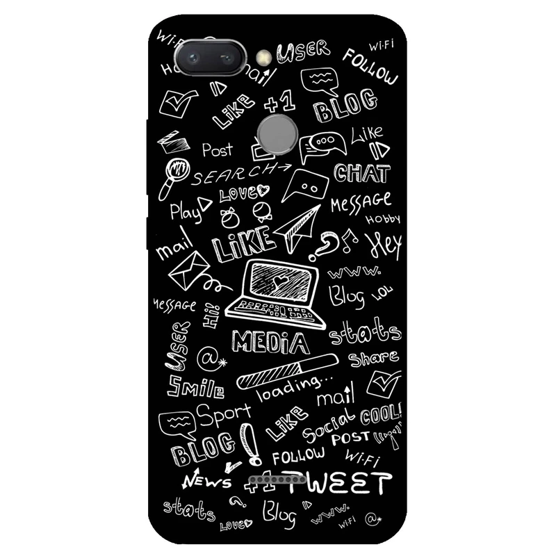 کاور مگافون طرح رسانه های اجتماعی مدل 1898 مناسب برای گوشی موبایل شیائومی Redmi 6