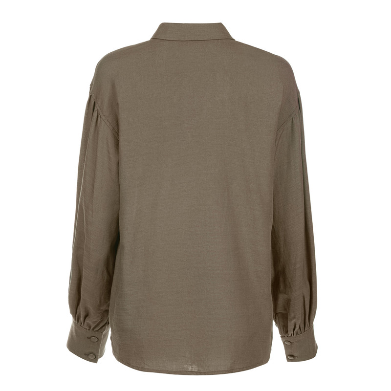 شومیز آستین بلند زنانه سرژه مدل 207336 رنگ قهوه ای