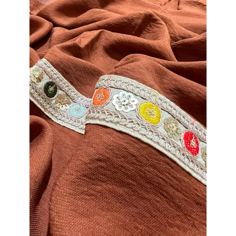 شال زنانه مدل نوار دوزی هندی کد 70