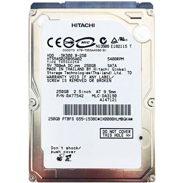 تجریه خرید هارددیسک اینترنال هیتاچی مدل 5K500 B-250 ظرفیت 250 گیگابایت