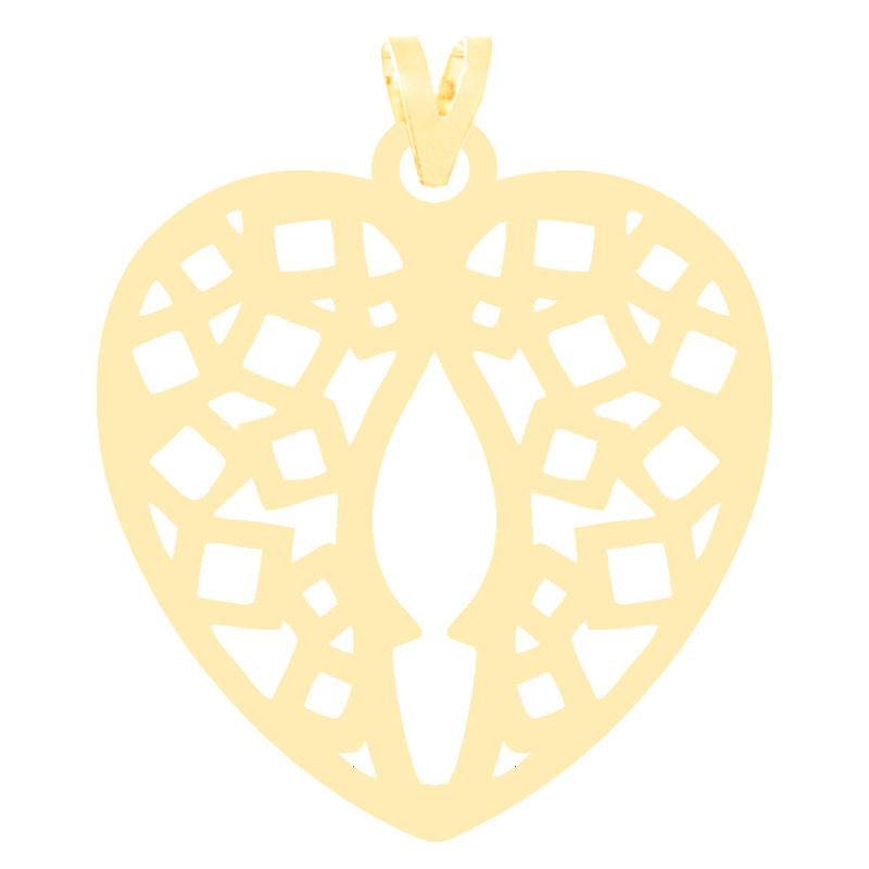 آویز گردنبند طلا 18 عیار زنانه کرابو طرح قلب مدل Kr3422