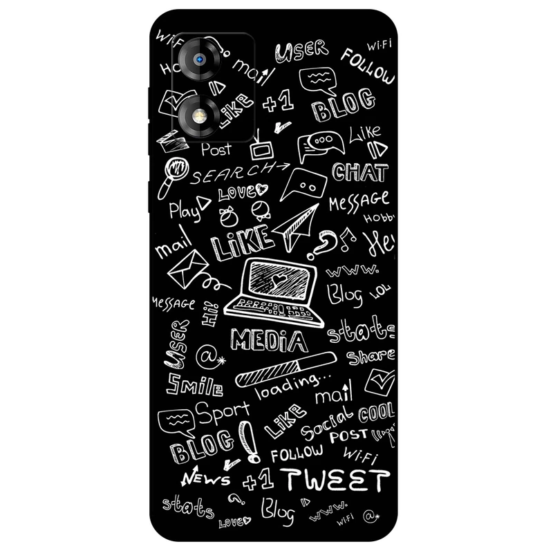کاور مگافون طرح رسانه های اجتماعی مدل 1898 مناسب برای گوشی موبایل موتورولا Moto E13