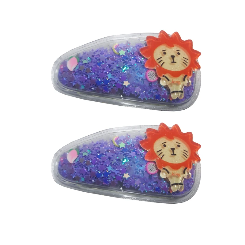 گیره مو دخترانه طرح شیر مجموعه 2 عددی