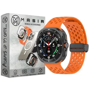 بند مسیر مدل Silicone Breathable Magnetic مناسب برای ساعت هوشمند سامسونگ Galaxy Watch Ultra 47mm