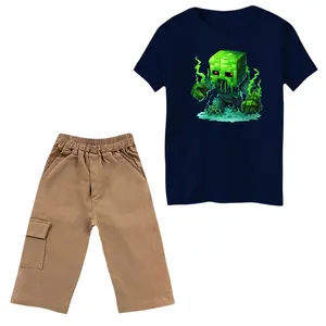 ست تی‌شرت و شلوارک پسرانه مدل ماینکرفت کد 16