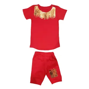 ست تی شرت و شلوارک دخترانه کد X2