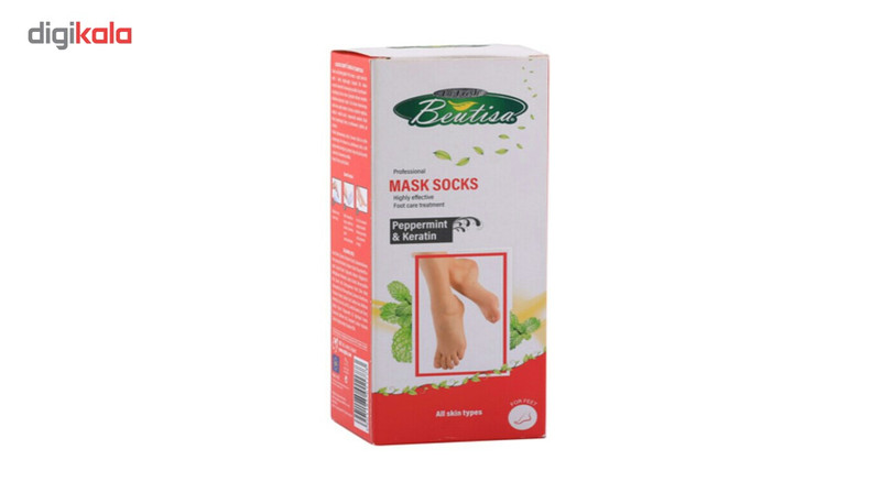 جوراب ماسکی پا بیوتی سا حاوی سرم نعنا و کراتین بسته 2 عددی