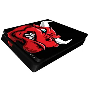 Wensoni Angry Red Bull Head PlayStation 4 Slim Horizontal Cover