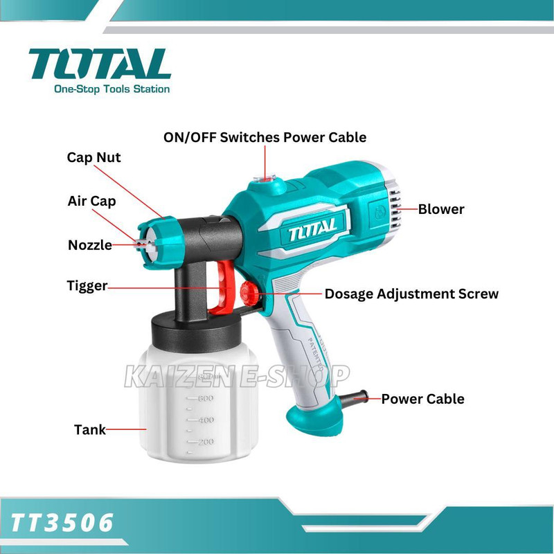 پیستوله رنگ توتال مدل TT3506 پیستوله رنگ توتال مدل TT3506