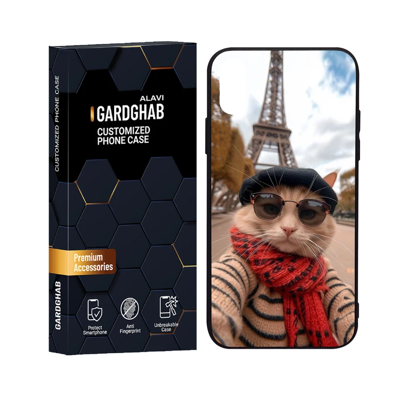 کاور گارد قاب علوی مدل دورژله پشت گلس هنری  مناسب برای گوشی موبایل اپل iPhone X / XS