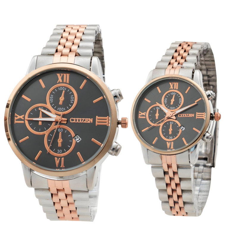 ست ساعت مچی عقربه ای زنانه و مردانه مدل تک موتوره کلاسیک کد 3