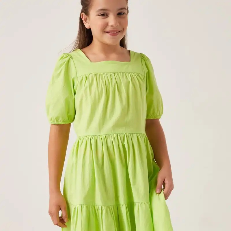 پیراهن دخترانه مکث مدل 011 رنگ فسفری