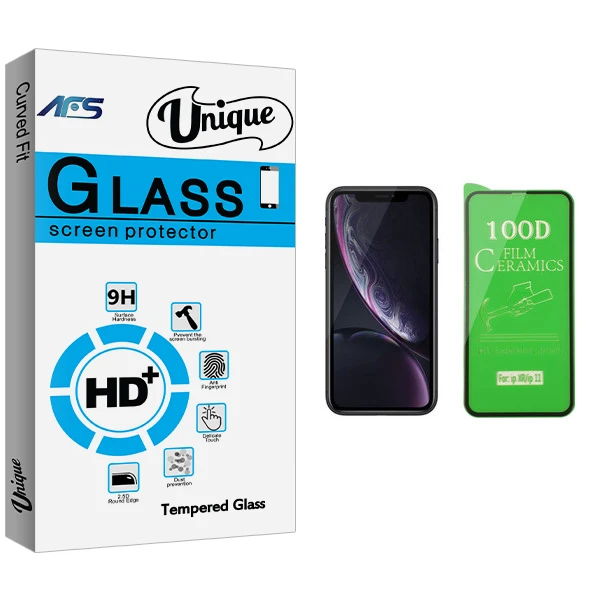 محافظ صفحه نمایش سرامیکی ای اف اس مدل Unique Glass مناسب برای گوشی موبایل اپل iPhone XR