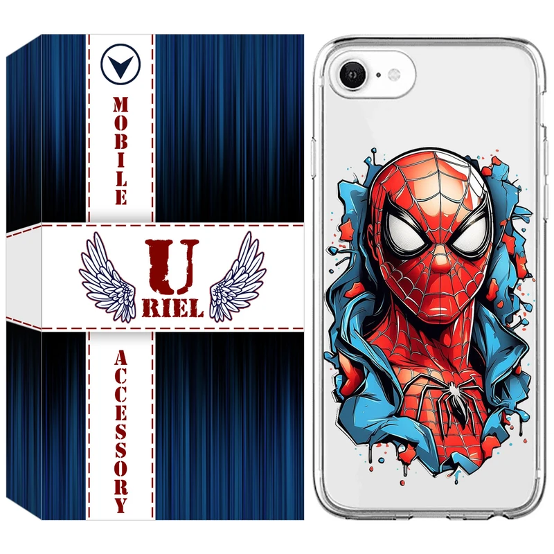 کاور یوریل مدل Clear کد 34 طرح اسپایدرمن مناسب برای گوشی موبایل اپل iPhone 7 / iPhone 8 / SE 2020 / SE 2022