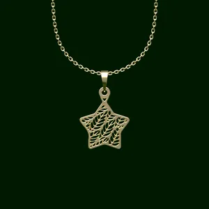 گردنبند طلا 18 عیار زنانه مدوپد مدل ستاره کد V2-1-1052