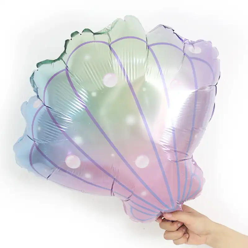بادکنک فویلی لاکی بالونز مدل صدف طرح هفت رنگ کد 1190