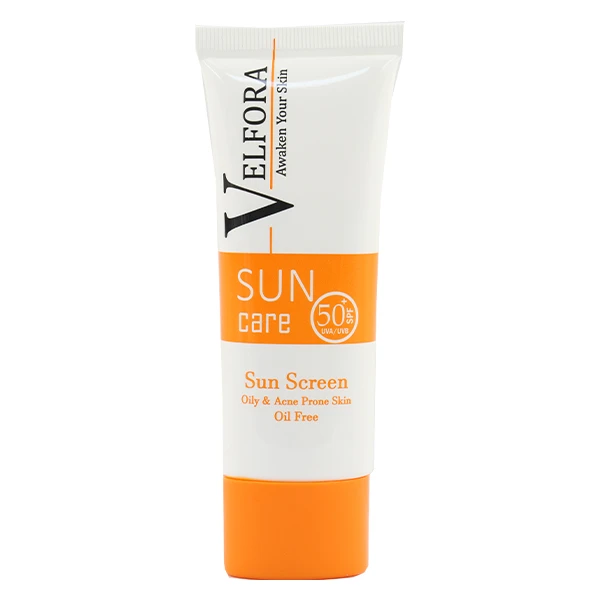 کرم ضد آفتاب بدون رنگ ولفرا spf50 مدل 01 مناسب پوست های چرب و حساس وزن 40 گرم