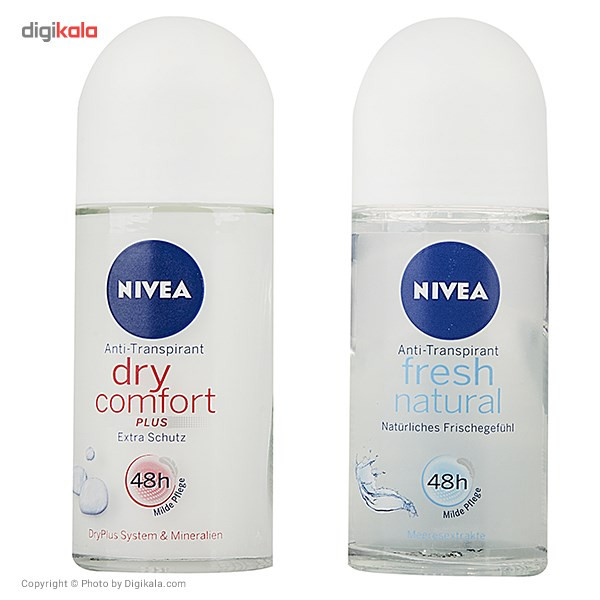 رول ضد تعریق زنانه نیوآ مدل Dry Comfort Fresh Natural حجم 50 میلی لیتر بسته 2 عددی