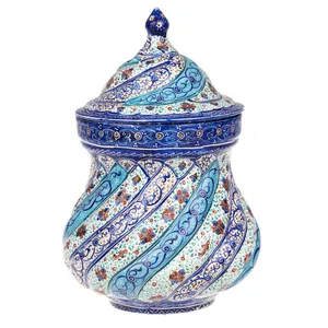 قندان مسی میناکاری شده اثر سلطانی طرح 12